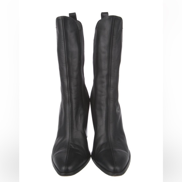 FRAME Le Manhattan Pointed Toe Chelsea Boot bootie black leather 10 - Picture 5 of 7